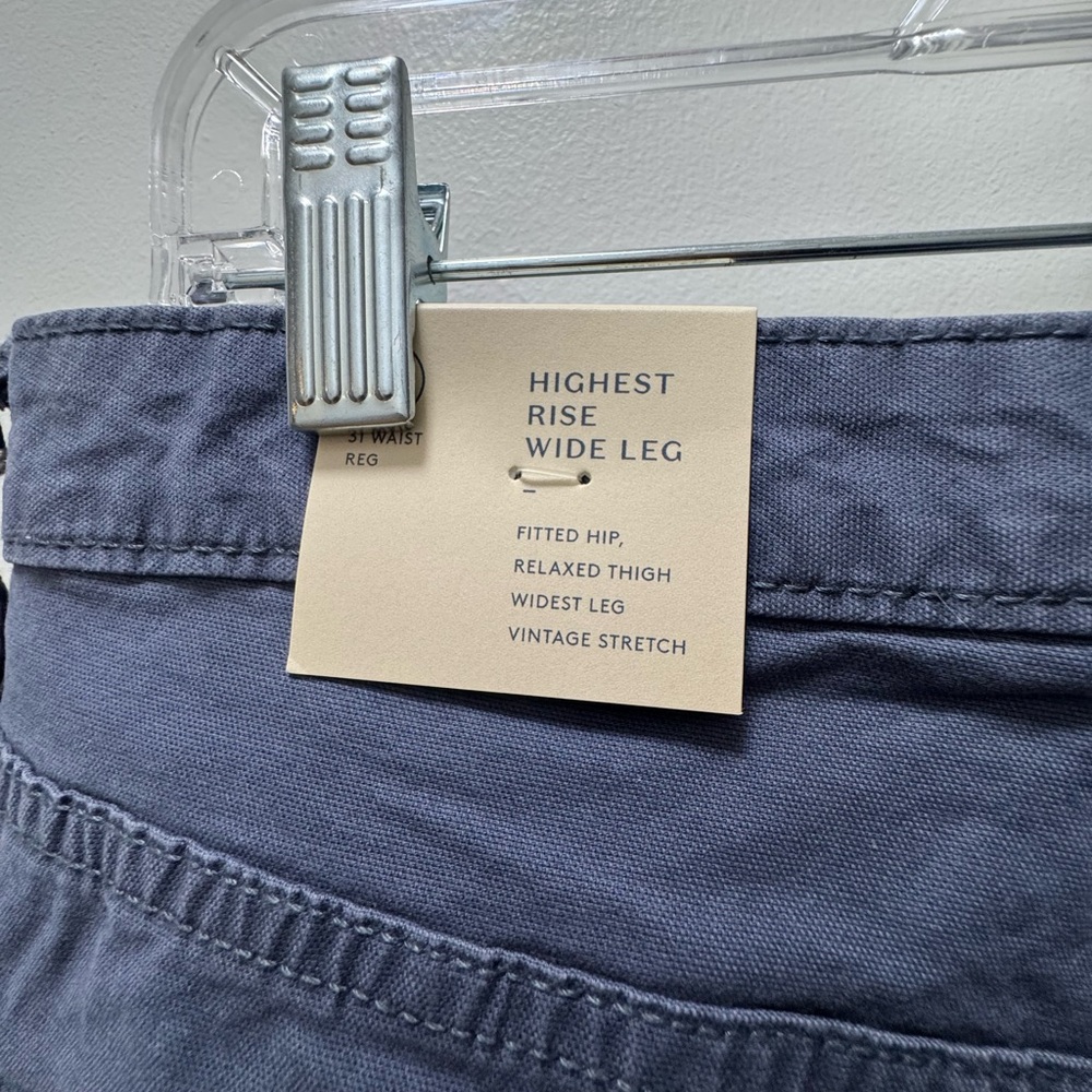 Wide Leg Vintage Stretch Pants in Blue